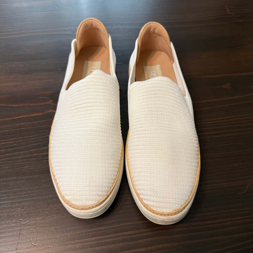 UGG Sammy‎ Breeze Slip-On Sneaker in White Rib Knit